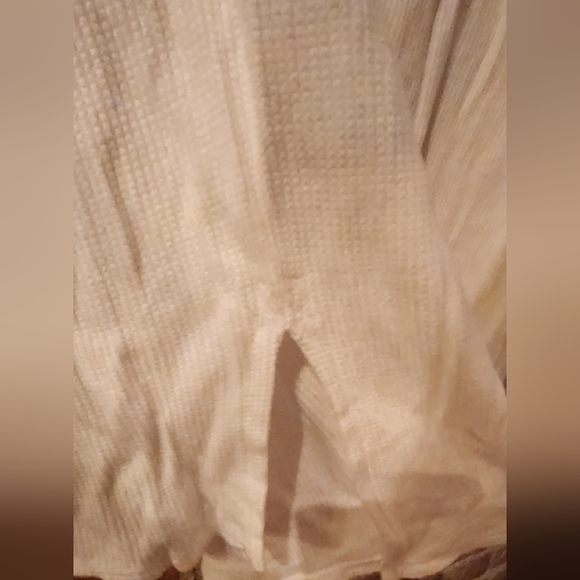Soft White Aerie Pullover Long sleeve Waffle Shirt - Picture 3 of 4